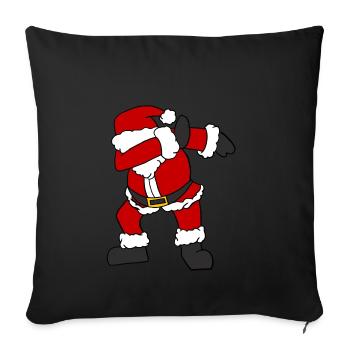 Lustiger abtupfender Weihnachtsmann-Weihnachtshut tupfen Weihnachten - Sofakissenbezug 45 x 45 cm - Schwarz - Vorne