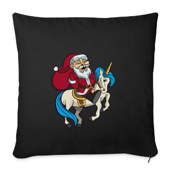 Santa rides on unicorn christmas gift - Sofa pillowcase 17,3'' x 17,3'' (45 x 45 cm) - black - Front