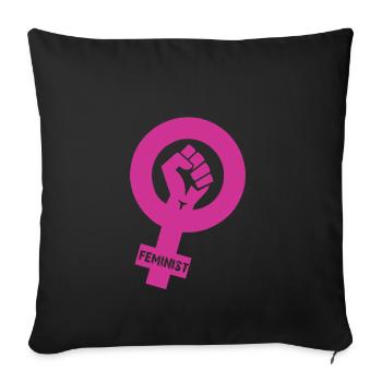 Feminist als Geschenk - Sofakissenbezug 45 x 45 cm - Schwarz - Vorne