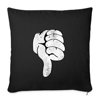 Pouces vers le bas - Housse de coussin décorative 45 x 45 cm - noir - Devant