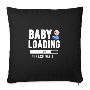 Baby loading... please wait! | Baby Shirt - Sofakissenbezug 45 x 45 cm - Schwarz - Vorne