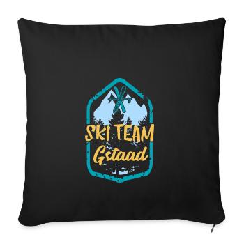 Skiteam Gstaad Ski Team Geschenk - Sofakissenbezug 45 x 45 cm - Schwarz - Vorne