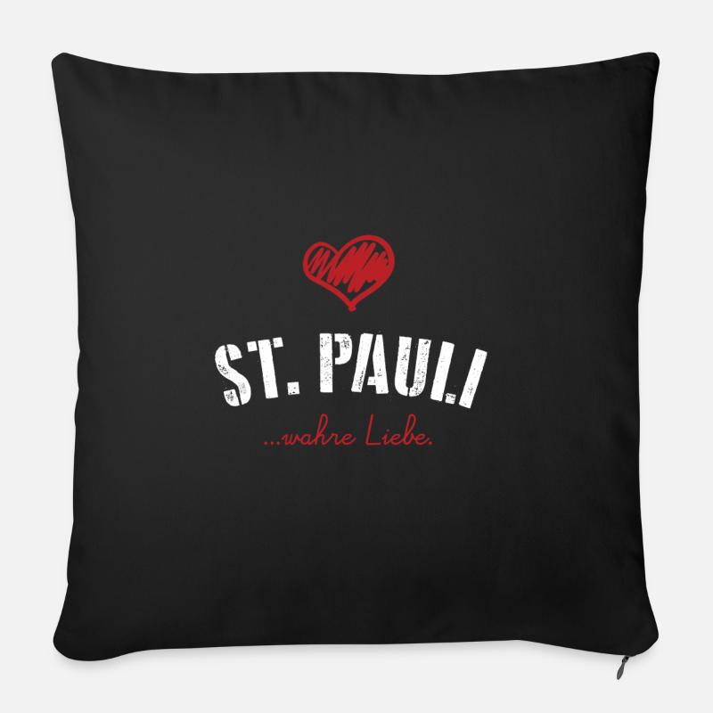 St. Pauli Reeperbahn T-Shirt - Sofakissenbezug 45 x 45 cm - Schwarz