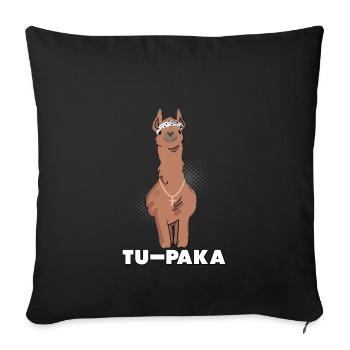 Amusant Lama Alpagasa BD Tendance animal - Cadeau - Housse de coussin décorative 45 x 45 cm - noir - Devant