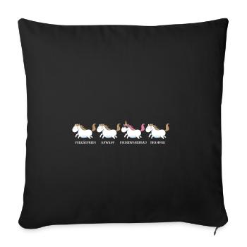 Feuerwehr Feuerwehrfrau Einhorn Geschenk - Sofakissenbezug 45 x 45 cm - Schwarz - Vorne