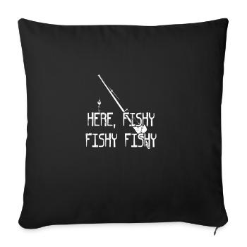 HERE FISHY FISHY FISHY - Sofakissenbezug 45 x 45 cm - Schwarz - Vorne