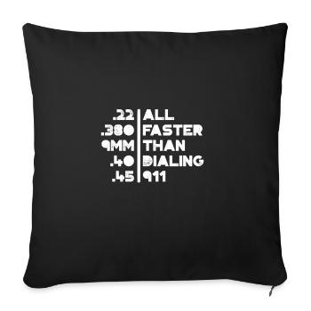 Gun Calibers gift for Gun Enthusiasts - Sofa pillowcase 17,3'' x 17,3'' (45 x 45 cm) - black - Front