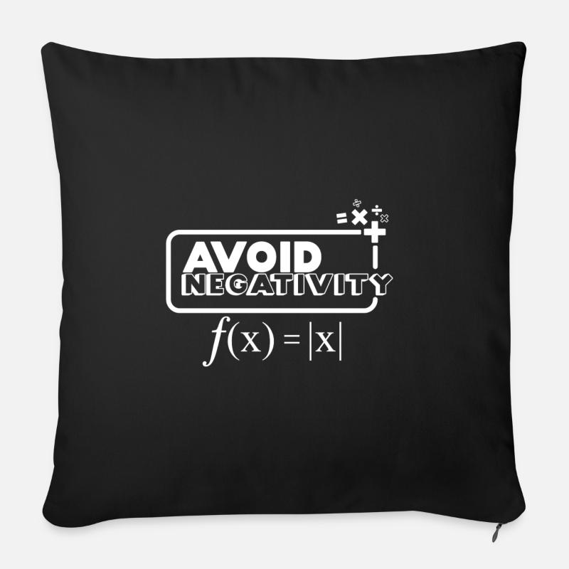 Avoid Negativity - white - Sofa pillowcase 17,3'' x 17,3'' (45 x 45 cm) - black