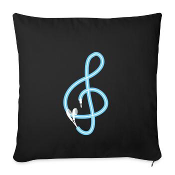 La musique est la clé - Musique - Son - Song - Paroles - Housse de coussin décorative 45 x 45 cm - noir - Devant