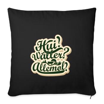Typischer Westerwälder Kneipenspruch GESCHENK - Sofakissenbezug 45 x 45 cm - Schwarz - Vorne