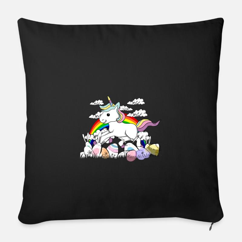 Unicorn easter bunny Easter eggs - Sofa pillowcase 17,3'' x 17,3'' (45 x 45 cm) - black