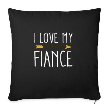 I Love My Fiance Tribal Arrow February 14 - Sofa pillowcase 17,3'' x 17,3'' (45 x 45 cm) - black - Front