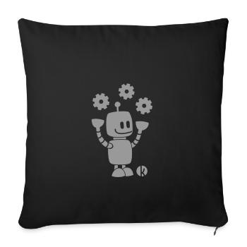 Robot drôle - Gears - ingénierie Geschenky - Housse de coussin décorative 45 x 45 cm - noir - Devant