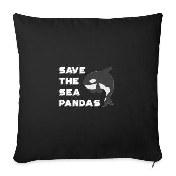 Sea Panda gift for Orca Whale Lovers - Sofa pillowcase 17,3'' x 17,3'' (45 x 45 cm) - black - Front
