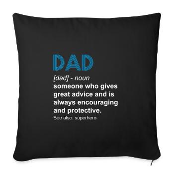 Papa Dad Daddy Funny Father's Day T-Shirt Gift - Sofa pillowcase 17,3'' x 17,3'' (45 x 45 cm) - black - Front