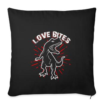 Magasin Morsures d'amour Conception mignonne de dinosaure - Housse de coussin décorative 45 x 45 cm - noir - Devant