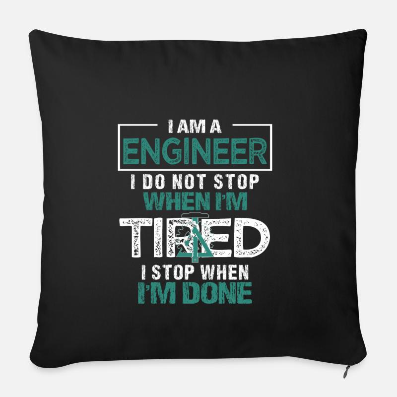 Engineer or engineer - Sofa pillowcase 17,3'' x 17,3'' (45 x 45 cm) - black