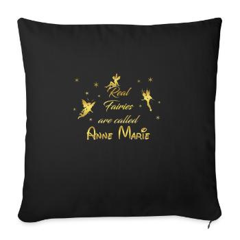 fairy fairies fairy first name Anne Marie - Sofa pillowcase 17,3'' x 17,3'' (45 x 45 cm) - black - Front