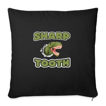Shap Tooth Dinosaurier - Sofakissenbezug 45 x 45 cm - Schwarz - Vorne