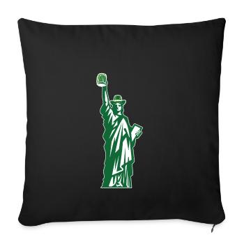 St. Patricks Day Statue Of Liberty Irish Green - Sofa pillowcase 17,3'' x 17,3'' (45 x 45 cm) - black - Front