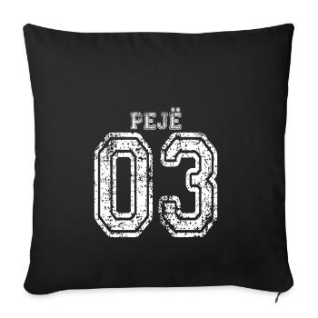 Peja, Peje 03 as a Kosovo Albanian gift - Sofa pillowcase 17,3'' x 17,3'' (45 x 45 cm) - black - Front