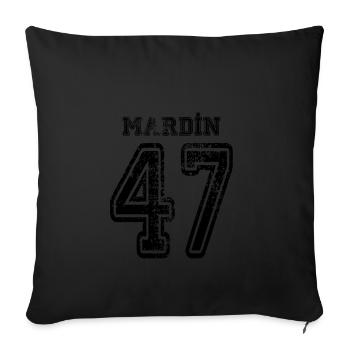 47 Mardin Turkish license plate as a gift - Sofa pillowcase 17,3'' x 17,3'' (45 x 45 cm) - black - Front