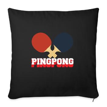 Ping-pong - Tennis de table - Tennis de table - Cadeau - Housse de coussin décorative 45 x 45 cm - noir - Devant