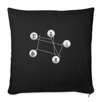 Ping-pong - Tennis de table - Tennis de table - cadeau - Housse de coussin décorative 45 x 45 cm - noir - Devant