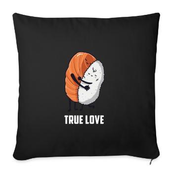 cadeau riz sushi anniversaire amour drôle - Housse de coussin décorative 45 x 45 cm - noir - Devant