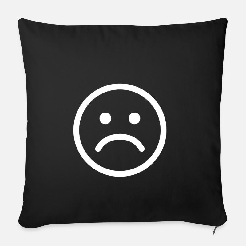 Sad triste triste smiley - Housse de coussin décorative 45 x 45 cm - noir