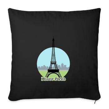 I love Paris - Sofa pillowcase 17,3'' x 17,3'' (45 x 45 cm) - black - Front