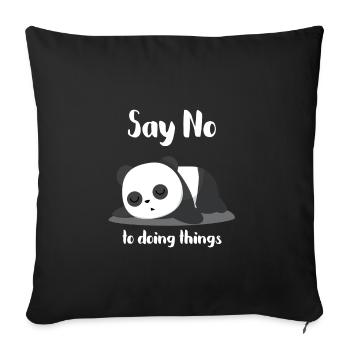 Panda Bear - Lazy - Sleep - Tired - Gift - Sofa pillowcase 17,3'' x 17,3'' (45 x 45 cm) - black - Front