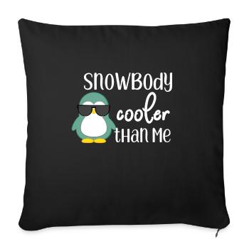 Penguin - Neige - Cool - Drôle - Lunettes de soleil - Housse de coussin décorative 45 x 45 cm - noir - Devant