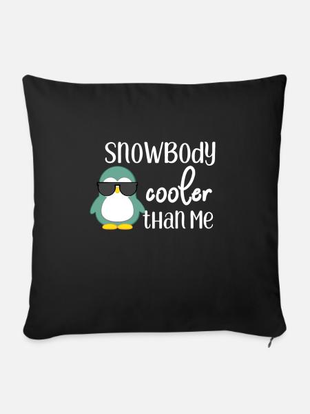 Pinguin - Schnee - Cool - Lustig - Sonnenbrille - Sofakissenbezug 45 x 45 cm - Schwarz