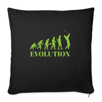 Evolution - Golf - Funny - Fun - Gift - Sofa pillowcase 17,3'' x 17,3'' (45 x 45 cm) - black - Front
