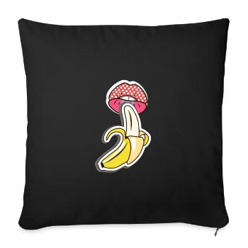 baisers de banane - Housse de coussin décorative 45 x 45 cm - noir - Devant