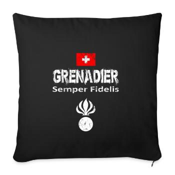 Grenadier Switzerland military army isone gift - Sofa pillowcase 17,3'' x 17,3'' (45 x 45 cm) - black - Front