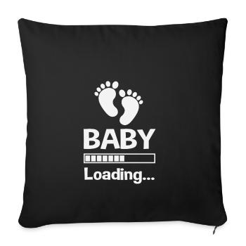 Chargement en cours ... Bébé - Housse de coussin décorative 45 x 45 cm - noir - Devant