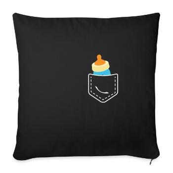 Cute Baby Bottle Pocket Gift - Sofakissenbezug 45 x 45 cm - Schwarz - Vorne