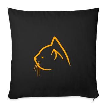 Chats Catstyle visage de chat - Housse de coussin décorative 45 x 45 cm - noir - Devant