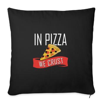 Cadeaux design Pizza avec le slogan - Housse de coussin décorative 45 x 45 cm - noir - Devant
