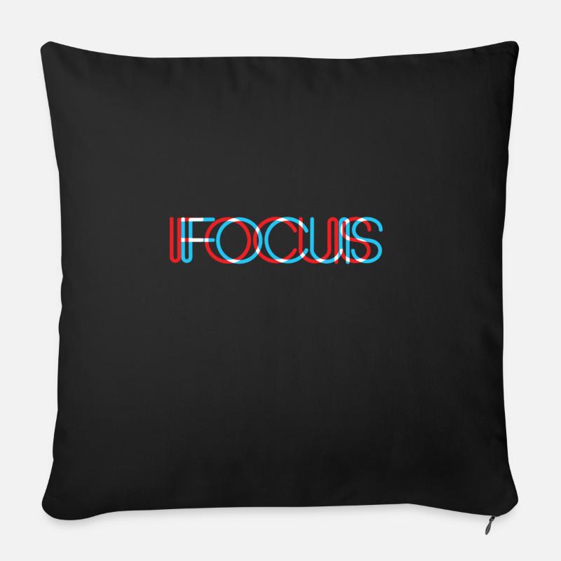 Concentrer votre regard. - Housse de coussin décorative 45 x 45 cm - noir