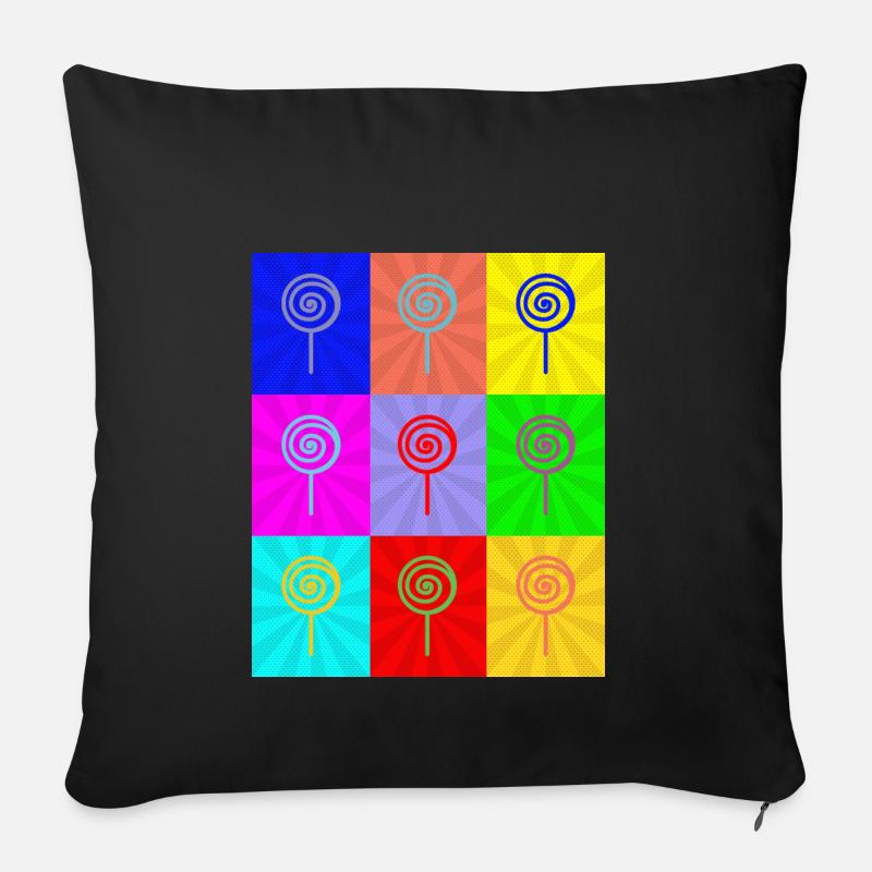 Pop Art - Housse de coussin décorative 45 x 45 cm - noir