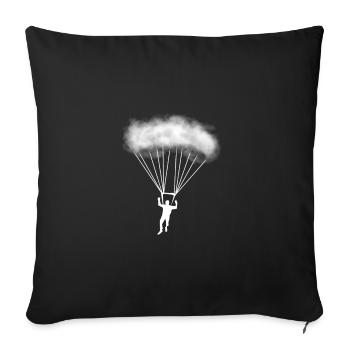 Fallschirmspringer T-Shirt Fallschirm Geschenk - Sofakissenbezug 45 x 45 cm - Schwarz - Vorne
