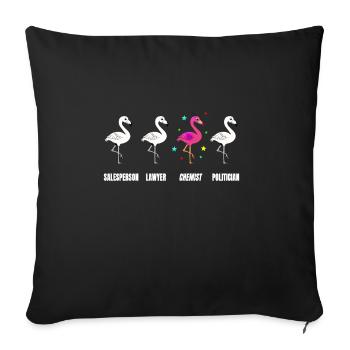 Chemikerin Geschenk Flamingo Chemie Laborantin - Sofakissenbezug 45 x 45 cm - Schwarz - Vorne