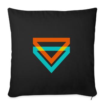 Triangular triangles are a kind of illusion - Sofa pillowcase 17,3'' x 17,3'' (45 x 45 cm) - black - Front