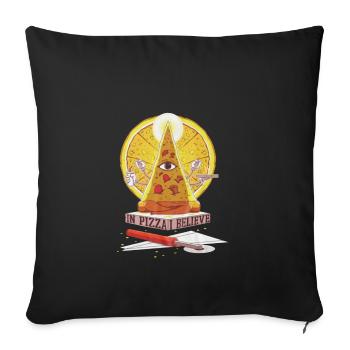 Croire en pizza - Housse de coussin décorative 45 x 45 cm - noir - Devant