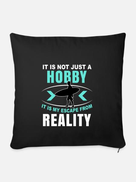 Surf Surfin Geschenk Surfergirl Surfbrett Surfen - Sofakissenbezug 45 x 45 cm - Schwarz