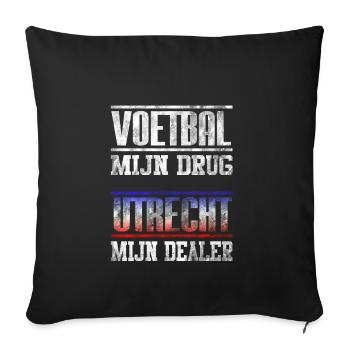 Utrecht mijn Dealer - Voetbal mijn Drug - Housse de coussin décorative 45 x 45 cm - noir - Devant