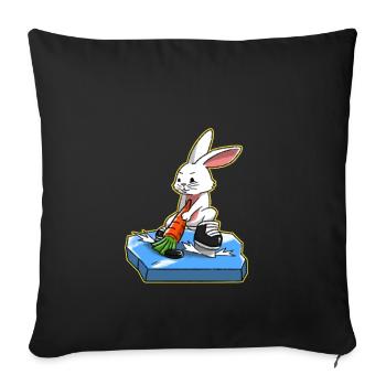 J'adore Hockey Joyeuses Pâques cadeau - Housse de coussin décorative 45 x 45 cm - noir - Devant